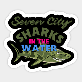 Suffolk Sand Sharks In The Water Sticker